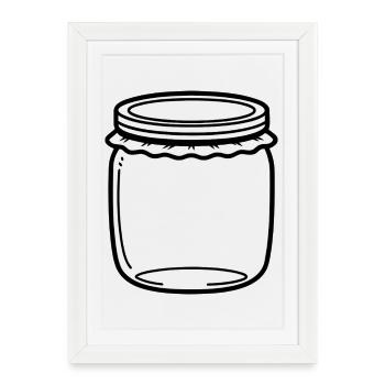 Jam Jar Outline - Framed poster (27 × 37 cm) - white - Front