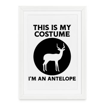 Costume d’antilope drôle - Affiche encadrée (27 × 37 cm) - blanc - Devant
