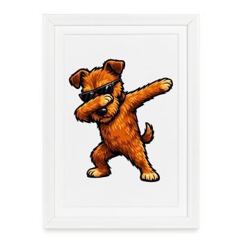 Dabbing Irish Terrier in Comic Style - Framed poster (27 × 37 cm) - white - Front