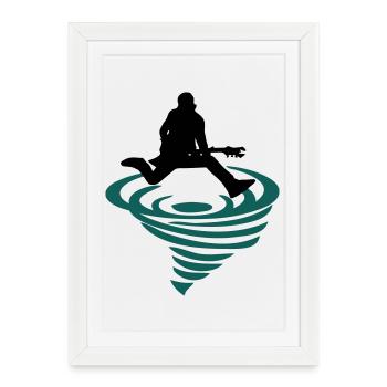 Rocker emblem - Framed poster (27 × 37 cm) - white - Front