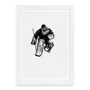 Hockey goalkeeper - Framed poster (27 × 37 cm) - white - Front
