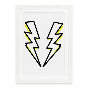 Lightning flash lighting - Framed poster (27 × 37 cm) - white - Front