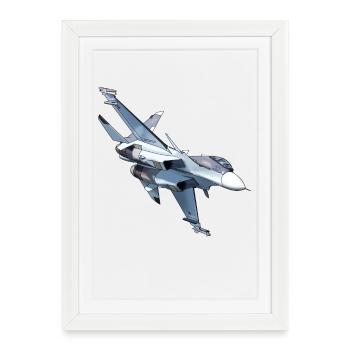 Su-30SM - Framed poster (27 × 37 cm) - white - Front