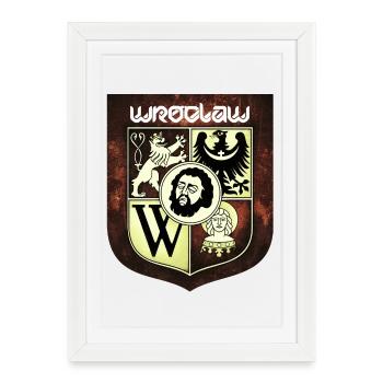 Wrocław - Pologne - Affiche encadrée (27 × 37 cm) - blanc - Devant