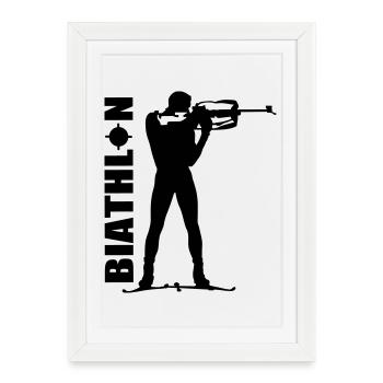 Biathlon - Affiche encadrée (27 × 37 cm) - blanc - Devant