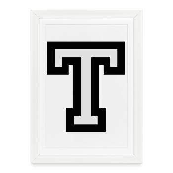 Lettre T en deux couleurs - Affiche encadrée (27 × 37 cm) - blanc - Devant