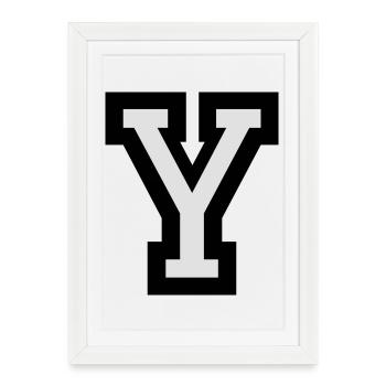 Lettre Y en deux couleurs - Affiche encadrée (27 × 37 cm) - blanc - Devant