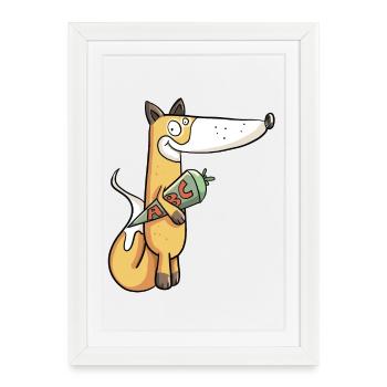 Écolier Fuchs I Einschulung Erstklässler - Affiche encadrée (27 × 37 cm) - blanc - Devant