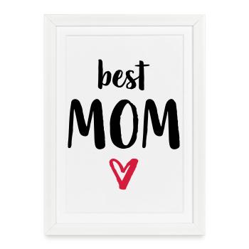 best Mom I Heart Gift Mom Mom Mom Mommy - Framed poster (27 × 37 cm) - white - Front