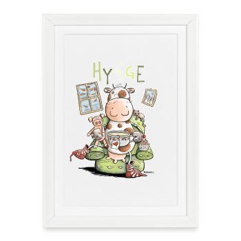 Cows also have Hygge I cow - Framed poster (27 × 37 cm) - white - Front