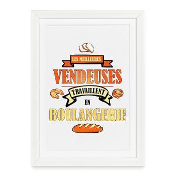 Vendeuse boulangerie - Affiche encadrée (27 × 37 cm) - blanc - Devant