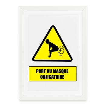 Danger pet - Affiche encadrée (27 × 37 cm) - blanc - Devant