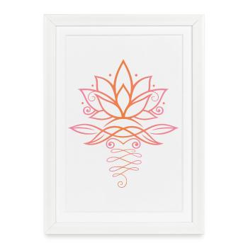 Yoga à la fleur de lotus - Affiche encadrée (27 × 37 cm) - blanc - Devant