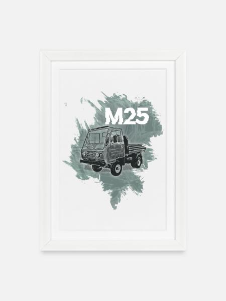 Multicar M25 - Gerahmtes Poster (27 × 37 cm) - Weiß