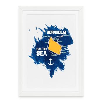 Bornholm Mer Baltique - Affiche encadrée (27 × 37 cm) - blanc - Devant