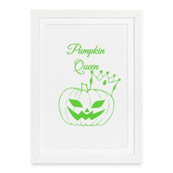 Pumpkin Queen Halloween Design - Framed poster (27 × 37 cm) - white - Front