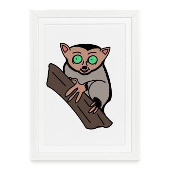 Konrad the Leprechaun Lemur - Framed poster (27 × 37 cm) - white - Front