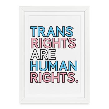Mois de la fierté LGBT - Les droits des trans sont des droits humains - Affiche encadrée (27 × 37 cm) - blanc - Devant