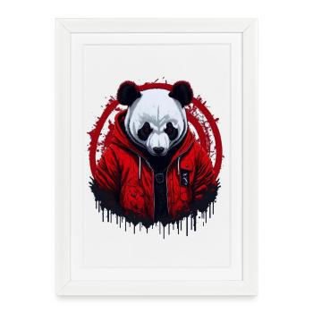 Panda Street Style - Framed poster (27 × 37 cm) - white - Front