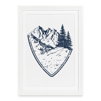 Mountain Trail Shield - Framed poster (27 × 37 cm) - white - Front