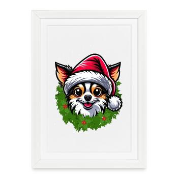 Weihnachten & Chihuahua Mode für Hundeliebhaber - Gerahmtes Poster (27 × 37 cm) - Weiß - Vorne