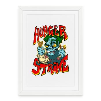Hunger Strike, monster diet horror art tees - Framed poster (27 × 37 cm) - white - Front