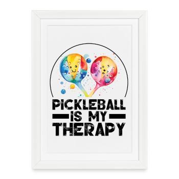 Le pickleball est ma thérapie - Affiche encadrée (27 × 37 cm) - blanc - Devant