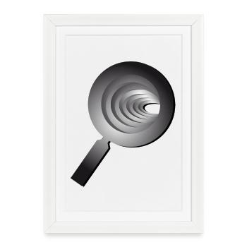 Loupe 3D - Loupe - Affiche encadrée (27 × 37 cm) - blanc - Devant