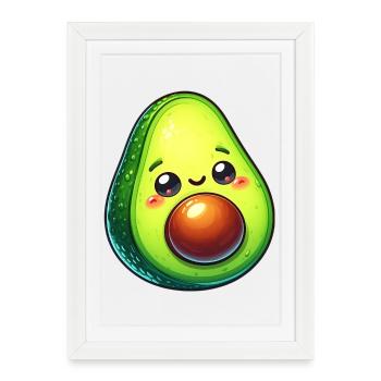 Avocat - Affiche encadrée (27 × 37 cm) - blanc - Devant
