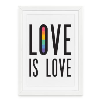 Mois de la fierté LGBT - Love is Love - Affiche encadrée (27 × 37 cm) - blanc - Devant