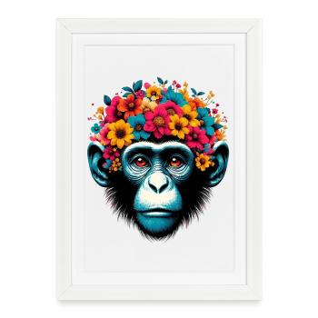 Singe - Affiche encadrée (27 × 37 cm) - blanc - Devant