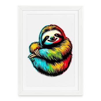 Paresse - Affiche encadrée (27 × 37 cm) - blanc - Devant