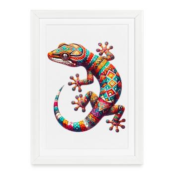 Gecko - Affiche encadrée (27 × 37 cm) - blanc - Devant