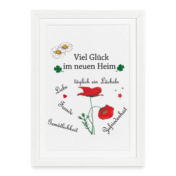 Bonne chance dans votre nouvelle maison - Affiche encadrée (27 × 37 cm) - blanc - Devant