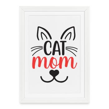 Cat Mom - Framed poster (27 × 37 cm) - white - Front