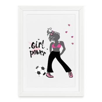 Événement de football girl power - Affiche encadrée (27 × 37 cm) - blanc - Devant