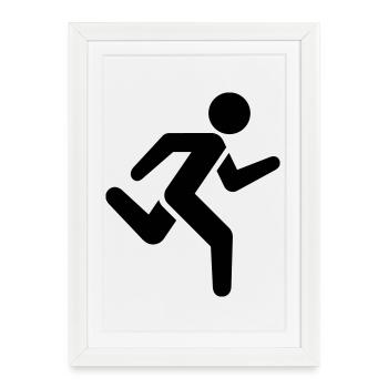 Icône de course à pied | Courir Silhouette Sport - Affiche encadrée (27 × 37 cm) - blanc - Devant