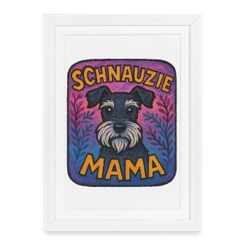 Schnauzie Mama Artistic Illustration - Framed poster (27 × 37 cm) - white - Front
