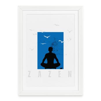 Zazen Meditation - Framed poster (27 × 37 cm) - white - Front