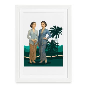Oriental Beauty of Sundanese Kebaya, Indonesia - Framed poster (27 × 37 cm) - white - Front