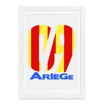 09 Ariège - Affiche encadrée (27 × 37 cm) - blanc - Devant