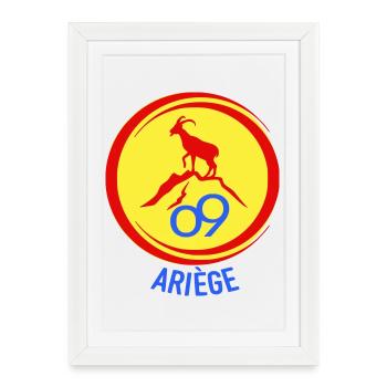 Bouquetin alpin Ariège 09 - Affiche encadrée (27 × 37 cm) - blanc - Devant