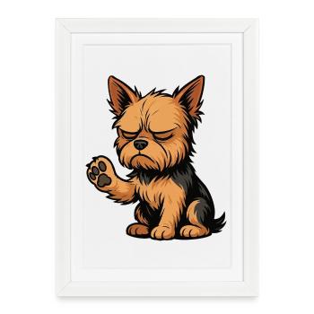 Yorkshire Terrier Yorkie Propriétaire Yorkie Yorkies - Affiche encadrée (27 × 37 cm) - blanc - Devant