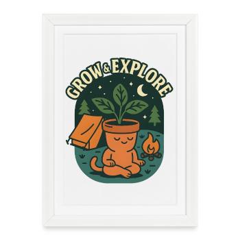 Grandir et explorer - Affiche encadrée (27 × 37 cm) - blanc - Devant