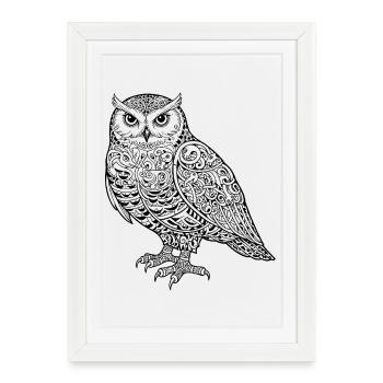 Snowy Owl Ornament - Framed poster (27 × 37 cm) - white - Front