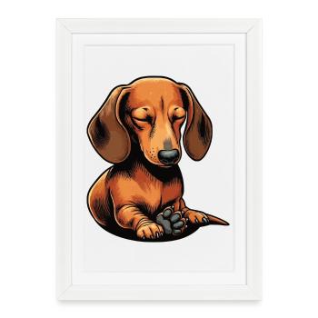 Teckel, Propriétaire de teckel, Amoureux du teckel, Teckel - Affiche encadrée (27 × 37 cm) - blanc - Devant