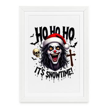 Psycho Clown Santa Horror - Framed poster (27 × 37 cm) - white - Front
