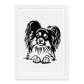 Papillon Head - Affiche encadrée (27 × 37 cm) - blanc - Devant