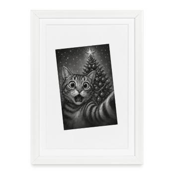 Rêve de Noël Cat’s Eyes - Affiche encadrée (27 × 37 cm) - blanc - Devant