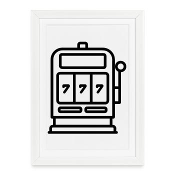 casino machine à sous  - Affiche encadrée (27 × 37 cm) - blanc - Devant